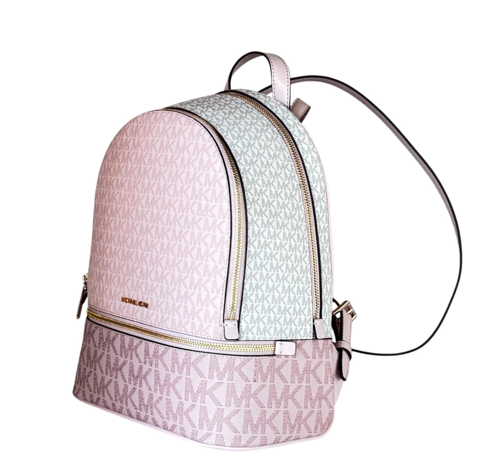 NWT Michael Kors Pink Rhea Signature Backpack $498 retail Michael Kors Rhea Medium Signature Logo Backpack M Powder  main image 3