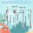 thumbnail image 2 of 12Pcs Hook Bookmarks Vintage Style Antique Silver Bookmark Hooks Mermaid Koi Fish Dolphin Animal Bookmarks Summer Ocean Hairpin Strip Carved Book Marks with Loop for Beading DIY Crafting, 2 of 3