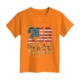 thumbnail image 5 of Toddler Kids Girls USA 250th Anniversary T Shirt Cute Patriotic American Flag Print Short Sleeve Tops Lightweight Casual Tee for 1776-2026 America 250 Years Gibobby,5-6 Years,Orange, 5 of 5