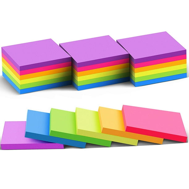 (Paquete De 24) Notas Adhesivas 3X3 En Post, Pegatinas Brillantes, Almohadillas De Notas Potentes Súper Adhesivas Coloridas, Adhesivo Fuerte, 74 Hojas/Bloc