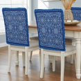 thumbnail image 2 of Bohemian Abstract Blue Floral Chair Covers Set of 6 Retro Boho Tribal Ethnic Geometric Flower Chair Back Covers Stretch Removable Washable Slipcovers Protector for Dining Room Kitchen Party Decor, 2 of 9