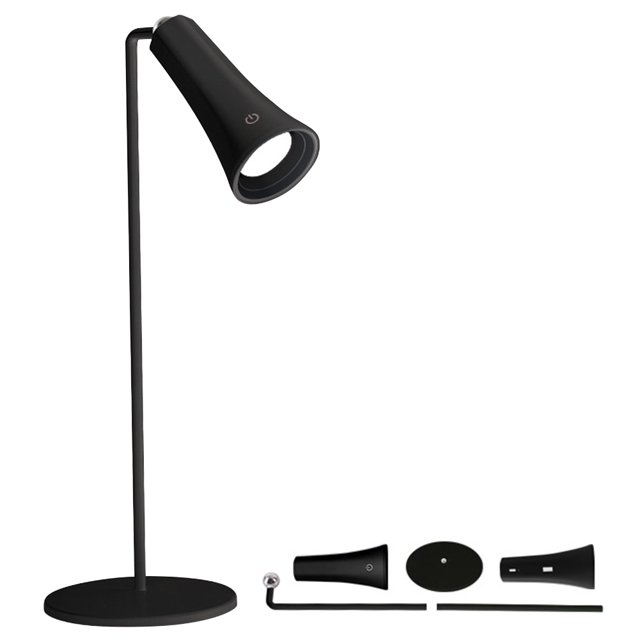 Lámpara de escritorio LED inalámbrica Decoración interior del hogar regulable (medio juego de actualización negra)
