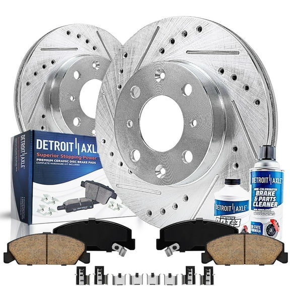 Detroit Axle - 6pc 9.45" inch Front Disc Brake Rotors Ceramic Brakes Pads for Honda Civic CRX, Civic Del Sol