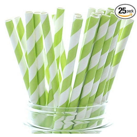 Lime Green Dazzling Cola Straws - 25 Pack - Pretty in Summer Beverages Like Juice, Lemonade and Punch, Pack of 25 High Quality Paper Drinking Lime Green Straws (7.75) By Food with (Best Pre Drinking Food)