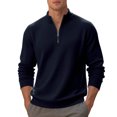 thumbnail image 6 of Kakii Mens Quarter Zip Pullover Quilted Sweatshirt Long Sleeve Casual Stand Collar Pullovers, 6 of 9