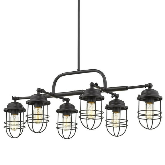 Wry Lighting Seaport 6-light Island Light in Matte Black