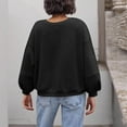 thumbnail image 4 of Atogsazn Women's Oversized Sweatshirt Casual Crewneck Puff Sleeve Pullover Sweatshirts Fall Winter Clothing Black XL Fashion, 4 of 6