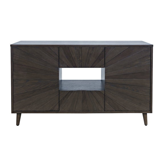 Jofran Reece 50" Mid-Century Modern Starburst TV Stand Console Storage Cabinet