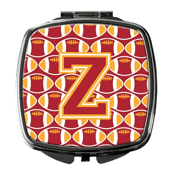 Letter Z Football Cardinal and Gold Compact Mirror