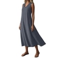 thumbnail image 4 of Horkkom Maxi Dresses for Women Sleeveless Linen Summer Dresses Beach Casual Long Dresses with Pockets, S-2XL, 4 of 9