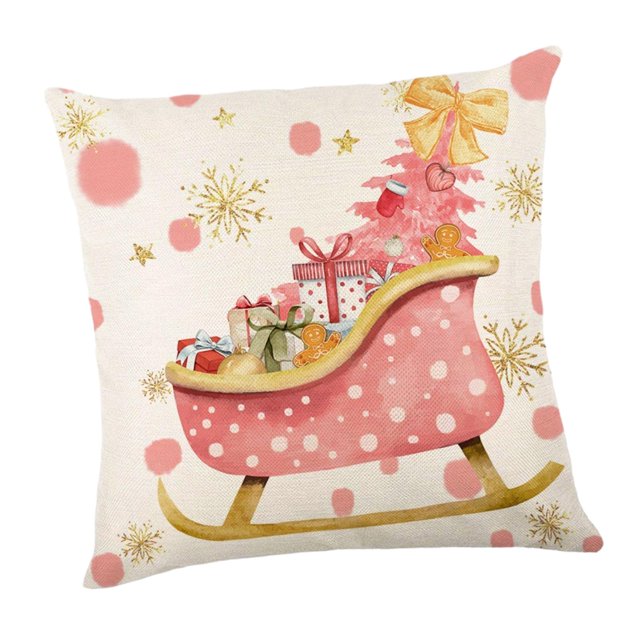Funda de almohada navideña, funda de almohada, decoración navideña, cómoda almohada para sofá. Caja de regalo de trineo