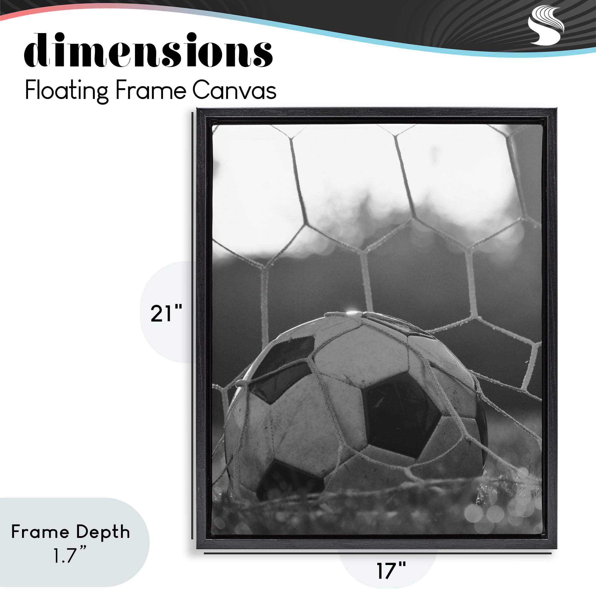 Stupell Industries Soccer Goal Score Black Framed Floater Canvas Wall Art, design by Marcus Prime
