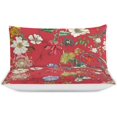 thumbnail image 3 of HAHDAXIA Floral Print Bedding Solid Comforter Set for All Seasons,3 Pieces(1 Comforter+2 Pillowcases),Soft Microfiber Bedding Set Full(79"x90"), 3 of 7