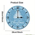 thumbnail image 2 of ZXCXRQFa Xmas Themed Wood Wall Clock Silent Non-Ticking Kitchen Desk Clock Merry Xmas Battery Operated Analog Decorative Round Clocks 10 in Garden Home Decor, 2 of 7