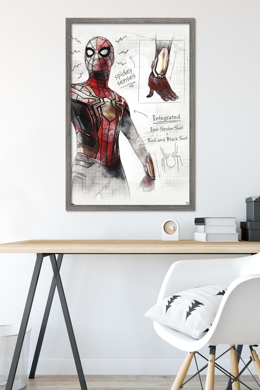 Marvel Spider-Man: No Way Home - Sketches Wall Poster, 22.375" x 34" Framed