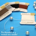 thumbnail image 4 of The Beadsmith Pure Silk Cord – Black Color, Size 4, Five Cards, Needles Attached, 4 of 7