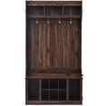 thumbnail image 5 of Hall Tree with Bench and Shoe Storage, 3 in 1 Entryway Bench With Coat Rack and Shoe Cubbies, Mudroom Bench with Storage and 6 Steel Double Hooks for Entryway (Tiger, 39.4"L x 15.7"W x 70.8"H), 5 of 9