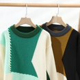 thumbnail image 3 of Suéter de hombre con diseño personalizado y casual de invierno con costuras en contraste de color, suéter holgado de estilo perezoso para hombre, 3 of 5