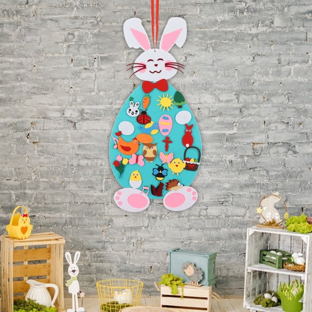 Juego De Conejos De Fieltro, 29 Piezas, Adornos Duraderos Para Manualidades De Conejitos, Diseño Para Sala De Estar