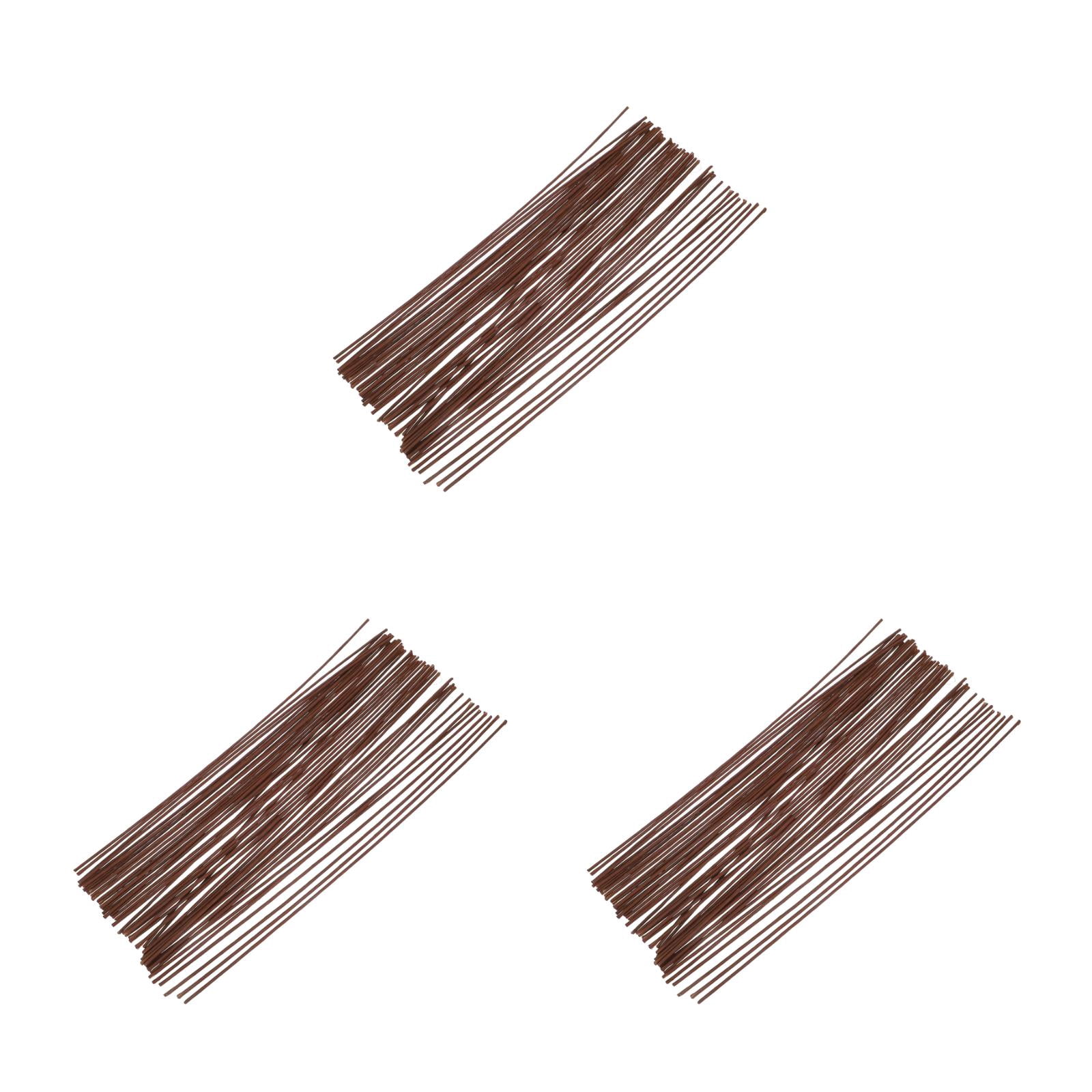 OUNONA OUNONA 150 PCS Brown Floral Stems Wire for Bouquets Artificial Flowers DIY Arrangements