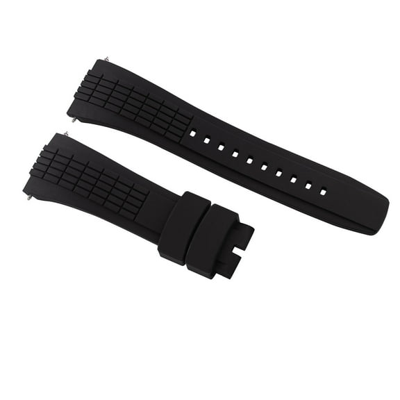 26MM SILICONE RUBBER WATCH BAND STRAP FOR SEIKO VELATURA KINETIC 7T62 BLACK