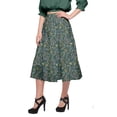 thumbnail image 3 of Moomaya Printed Skirts For Women Below Knee Length Skirt For Girls Clothing, 3 of 5
