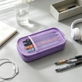 thumbnail image 5 of Clear Mesh Pencil Bag,Large Capacity Zipper Pencil Case with Elastic Band Pen Holder for Stationery Supplies Storage,Aesthetic Pencil Pouch for Teenager,Purple, 5 of 7
