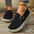 thumbnail image 4 of Womens Lightweight Knit Walking Shoes Comfortable Non Slip Sneakers Buckle Strap Casual Breathable Flat Running Shoes, 4 of 5