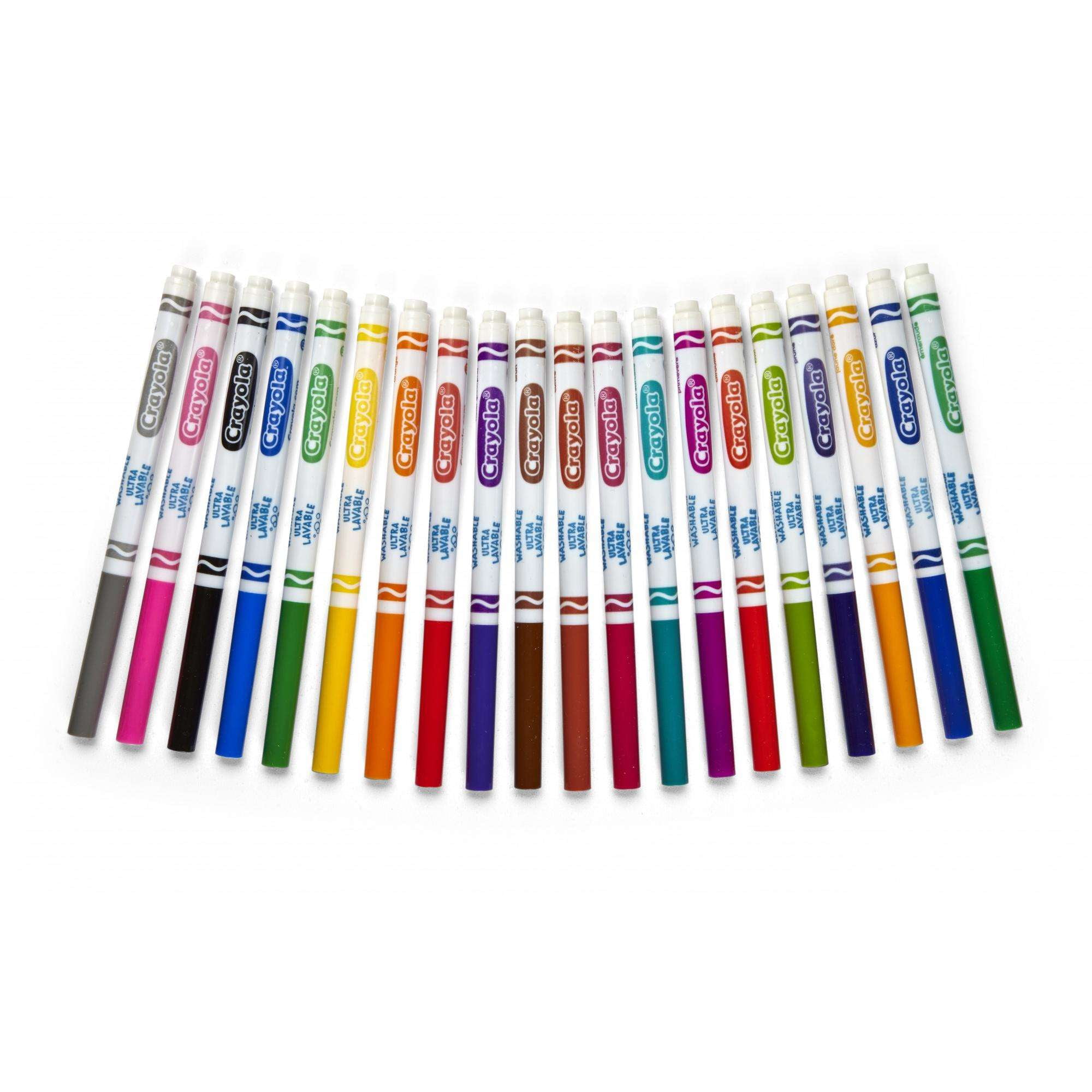 Crayola Ultra-Clean Washable Color Markers, Fine-Line, Assorted Colors,  Pack Of 200