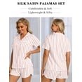 thumbnail image 4 of DAKIMOE Womens Silk Satin Pajamas Short Sleeve Loungewear Two-Piece Sleepwear Button-Down Pj Set, 4 of 6