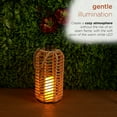 thumbnail image 3 of Hemp Rope Wooden Lantern Décor with Flickering LED's, 3 of 6