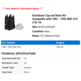 thumbnail image 2 of Distributor Cap and Rotor Kit - Compatible with 1982 - 1990 GMC S15 2.8L V6 1983 1984 1985 1986 1987 1988 1989, 2 of 2