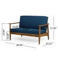 thumbnail image 5 of GDF Studio Emmry Outdoor Acacia Wood 4 Seater Chat Set with Cushions, Teak and Dark Teal, 5 of 13