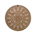 thumbnail image 6 of Farmhouse Round Wood Wall Art - 24.8 inch Round Wooden Wall Decor with Carved Floral Patterns, Rustic White and Brown, 6 of 8