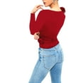 thumbnail image 2 of Okbabeha Women 3d Flower Top Y2K Long Sleeve Slim Fit Shirt Tee Flower Tops For Women Trendy Rosette Top T-Shirt Fall Clothes, 2 of 4
