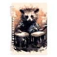 thumbnail image 2 of Raccoon Rack Drum Ring Binder Notebook Journey Note Diary College Ruled Spiral Notebook Study Loose Leaf Paper A5 60 Pages, 2 of 8