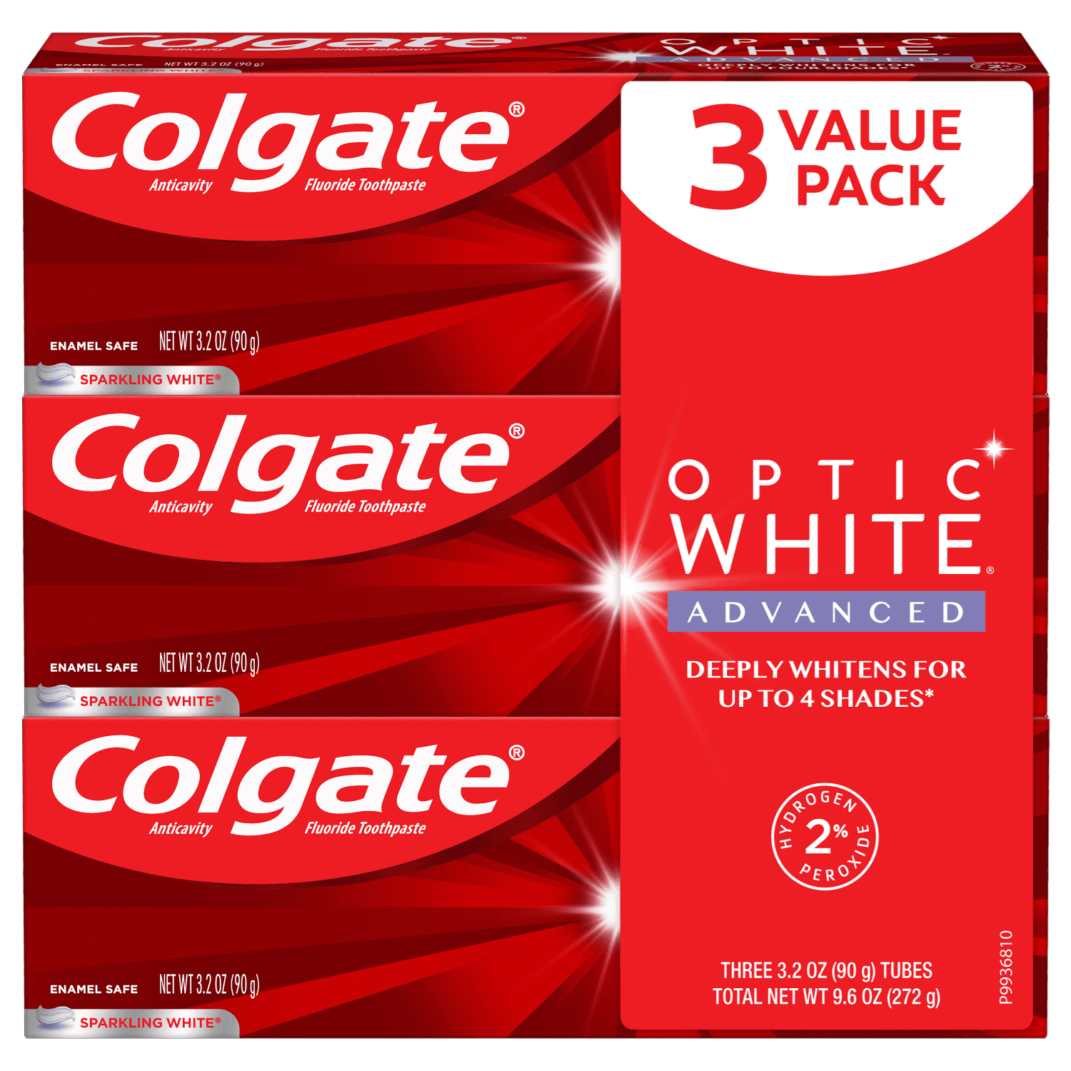 Colgate Optic White Advanced Teeth Whitening Toothpaste, Sparkling