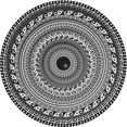 thumbnail image 1 of Ahgly Company Machine Washable Indoor Round Transitional Charcoal Black Area Rugs, 5' Round, 1 of 7