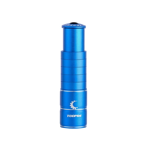 Greeniant Extensor de manillar de bicicletas, vástago de horquilla, bicicleta de montaña, tubo de subida, adaptador de aleación de aluminio, Ciclismo Azul/alargado
