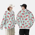 thumbnail image 4 of Daiia Watermelon UPF 50+ Sun Protection Hoodie Jacket Lightweight Long Sleeve Sun Shirt for Women Men with Pocket Hiking Outdoor-Large, 4 of 7