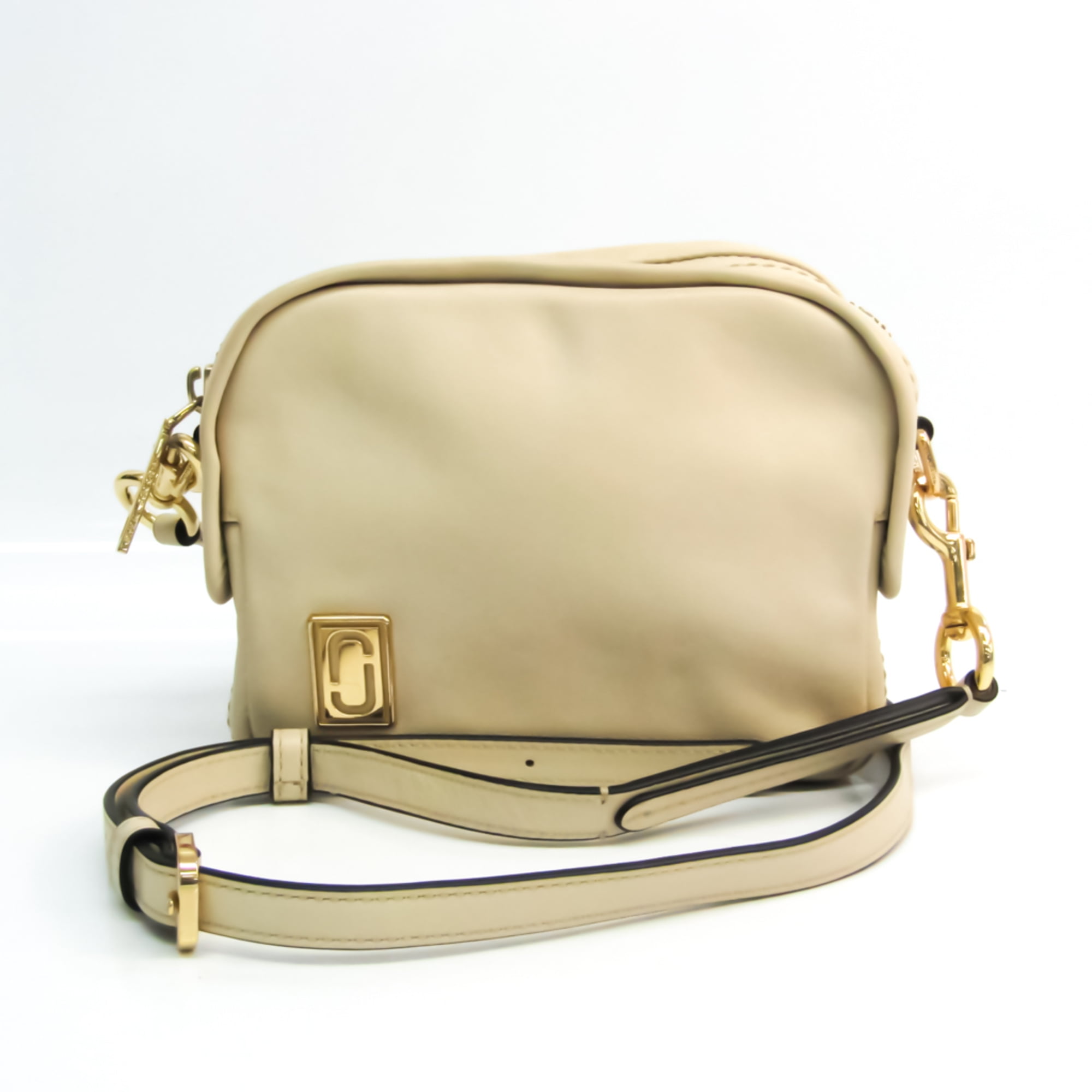 MARC JACOBS Bag SATCHEL Italian Leather Cream Hand Bag PURSE ZIP Top Beauty