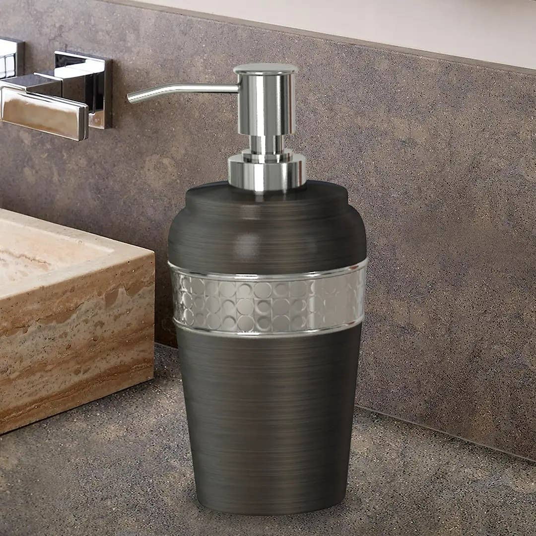 Stainless Steel Liquid Soap Dispenser Pump Bottle | Bathroom Vanity & Kitchen Sink,Holds Soap,Lotion & Sanitizer | Orb