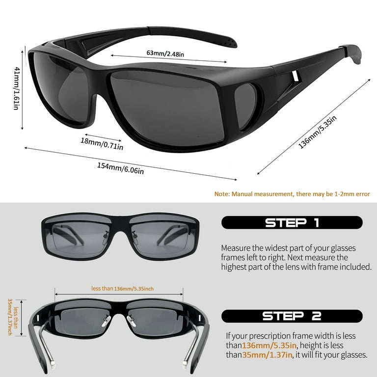 Joopin Fit Over Wrap Sunglasses, Polarized Lenses Wear Over  display picture 3