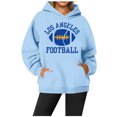thumbnail image 2 of WEAIXIMIUNG Chandail en Molleton Surdimensionné pour Femmes Plus 3TG Chandail à Capuchon Décontracté à Col Rond avec Imprimé Lettre de Football de Ville, 2 of 3