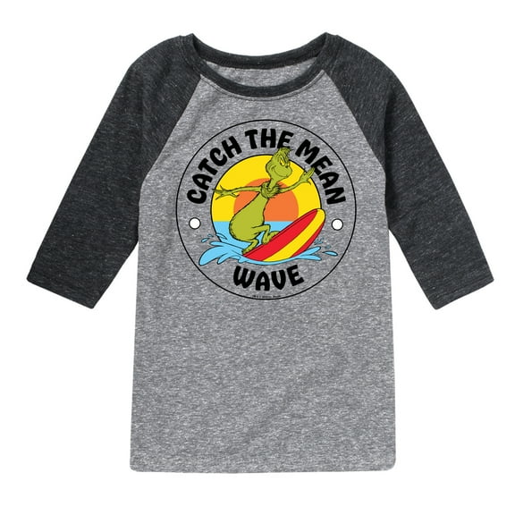 The Grinch - Catch The Mean Wave - Toddler & Youth Raglan Graphic T-Shirt