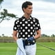 thumbnail image 3 of Balery Black and White Polka Dot Camisa Polo de Hombre con Estampado, de Manga Corta y Tejido Medio, Camisa Tipo Golf Polo-Small, 3 of 6