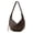 coffee, variant on Genuine Leather Crescent Bag, Women's Grainy Hobo Underarm Shoulder Crossbody Purse