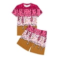 thumbnail image 4 of RUTAYY Men's Outfits Summer Casual Ice Cream Print Round Neck Short Sleeve Tee Shorts with Pocket Loose Fit Daily Wear Comfortable Trendy Trip Clothing Sets, 4 of 6