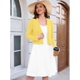 thumbnail image 2 of Chiclily Women's Long Sleeve Cropped Cardigans Sweaters Open Front Knit Short Shrugs for Dresses, Yellow 2XL, 2 of 6