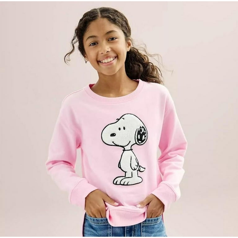 Sweat Femme Peanuts Snoopy Rose - Taille 24 - Pullover Coton